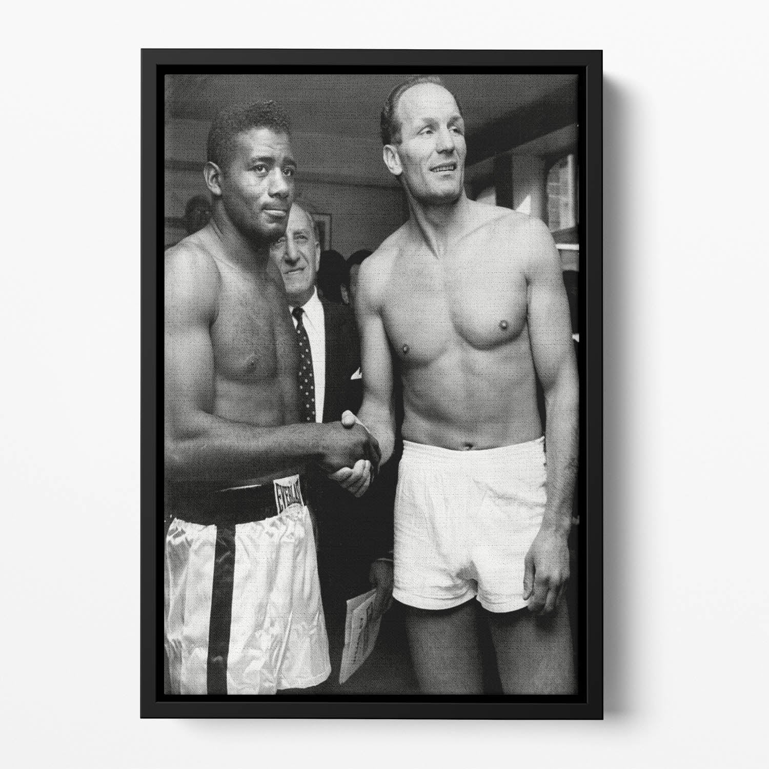 Boxers Floyd Patterson and Henry Cooper Floating Framed Canvas