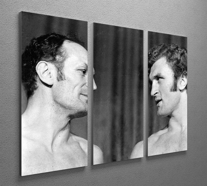 Boxers Henry Cooper and Joe Bugner 3 Split Panel Canvas Print - Canvas Art Rocks - 2