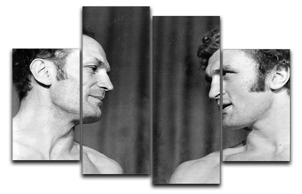 Boxers Henry Cooper and Joe Bugner 4 Split Panel Canvas  - Canvas Art Rocks - 1