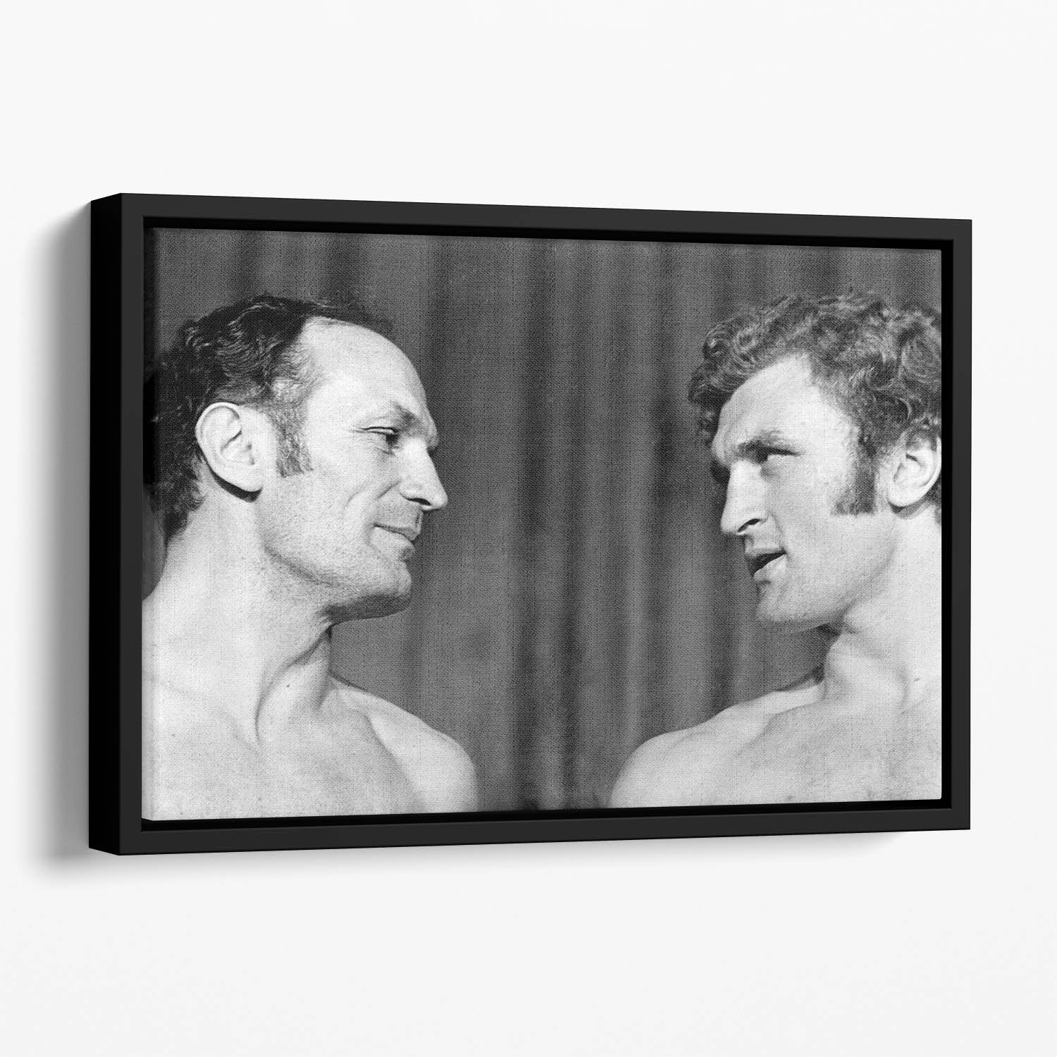 Boxers Henry Cooper and Joe Bugner Floating Framed Canvas