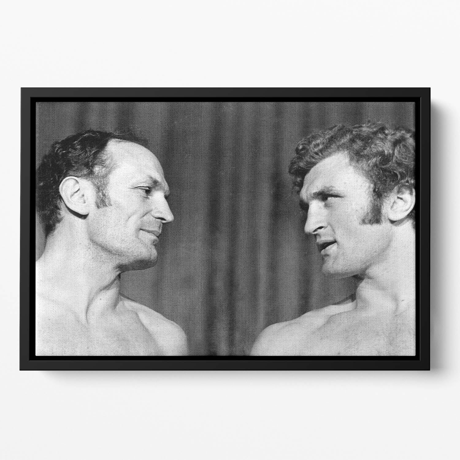 Boxers Henry Cooper and Joe Bugner Floating Framed Canvas
