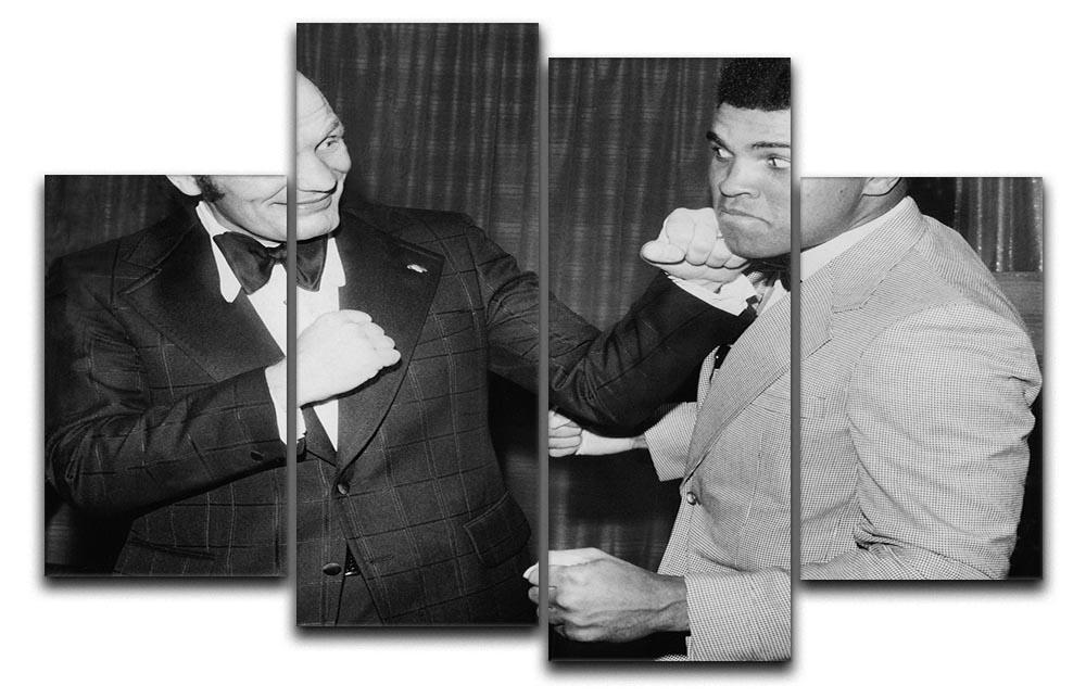 Boxers Henry Cooper and Muhammad Ali 4 Split Panel Canvas  - Canvas Art Rocks - 1