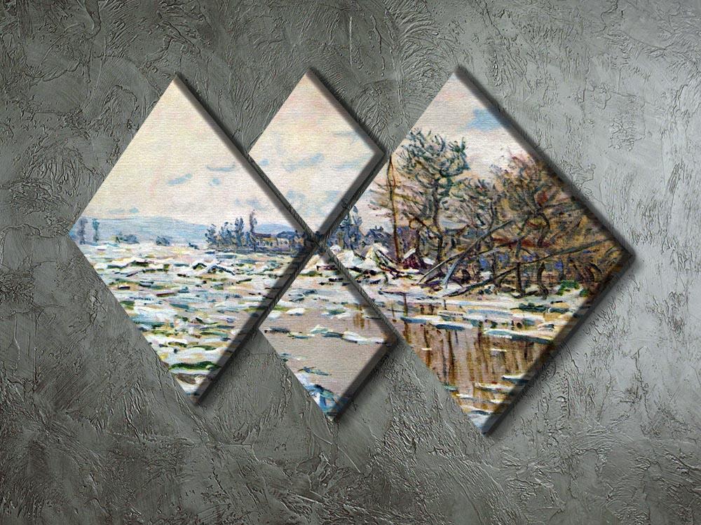 Break Up of Ice by Monet 4 Square Multi Panel Canvas - Canvas Art Rocks - 2