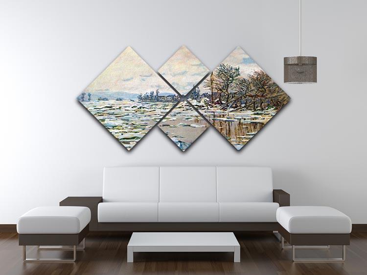 Break Up of Ice by Monet 4 Square Multi Panel Canvas - Canvas Art Rocks - 3