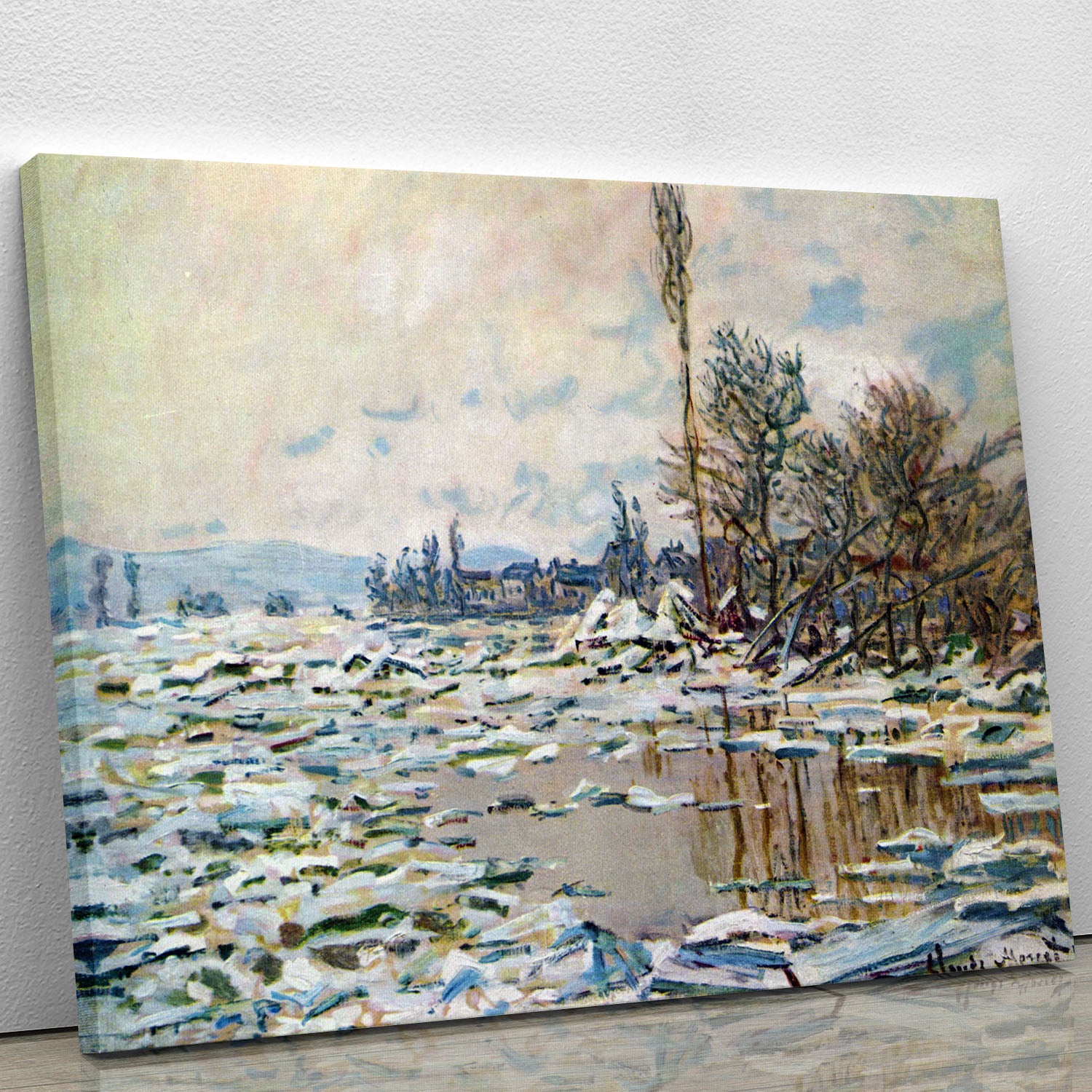 Break Up of Ice by Monet Canvas Print or Poster - Canvas Art Rocks - 1