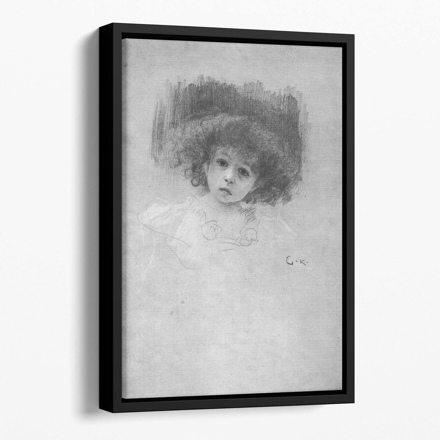 Breast image of a child by Klimt Floating Framed Canvas