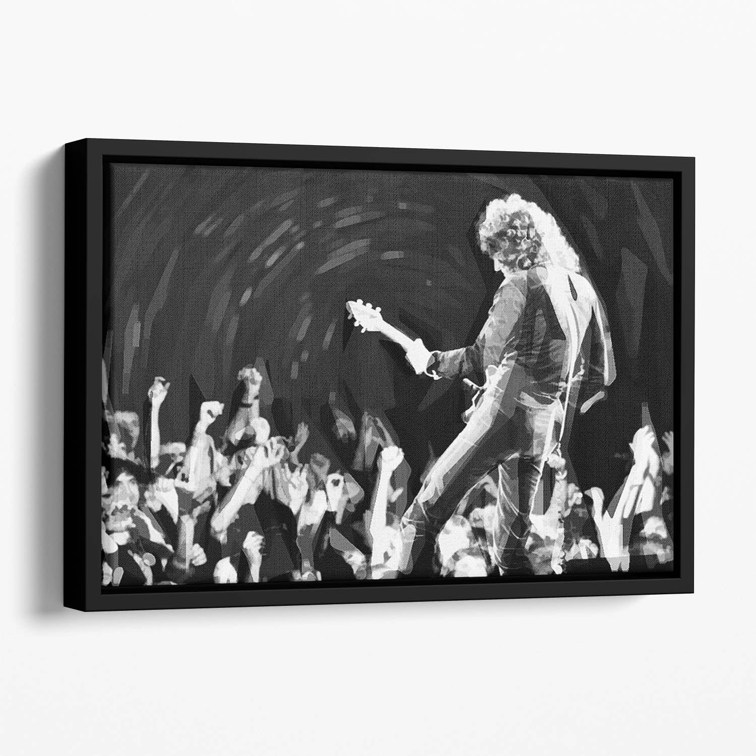 Brian May of Queen Pop Art Floating Framed Canvas