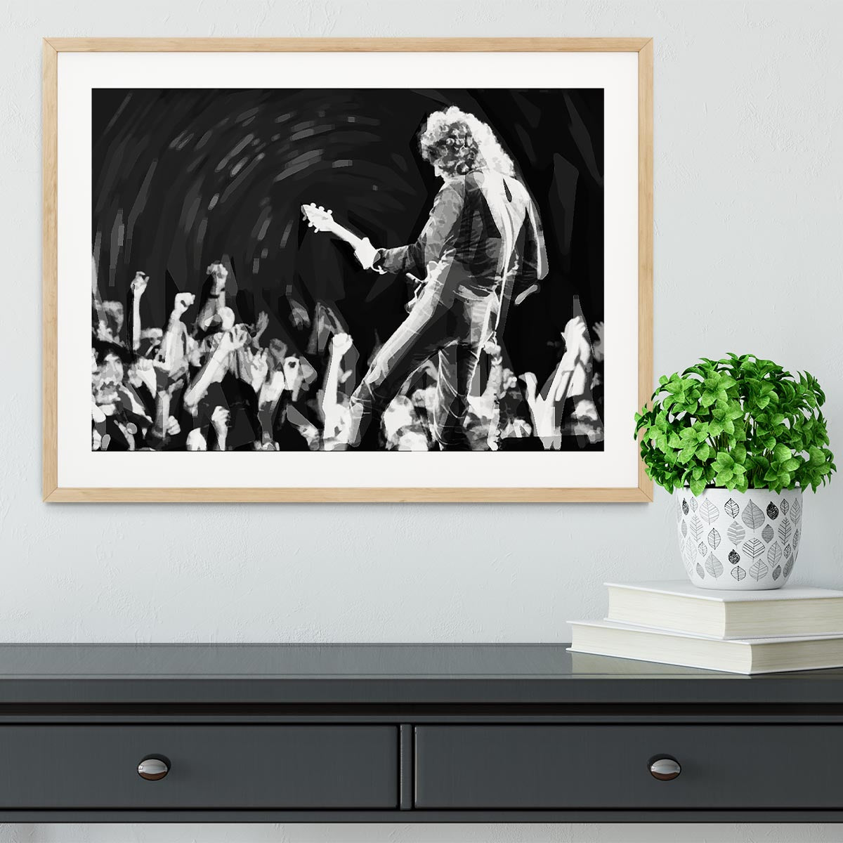 Brian May of Queen Pop Art Framed Print - Canvas Art Rocks - 3