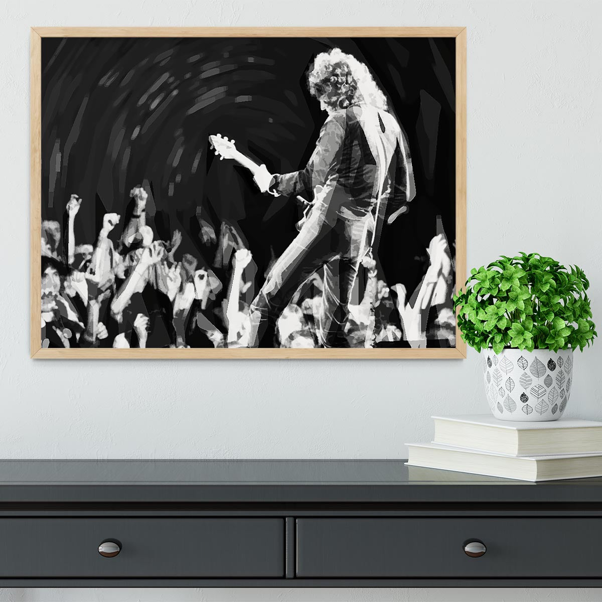 Brian May of Queen Pop Art Framed Print - Canvas Art Rocks - 4