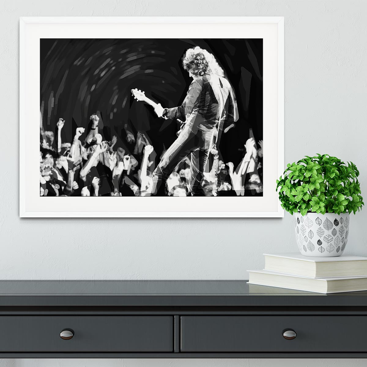 Brian May of Queen Pop Art Framed Print - Canvas Art Rocks - 5