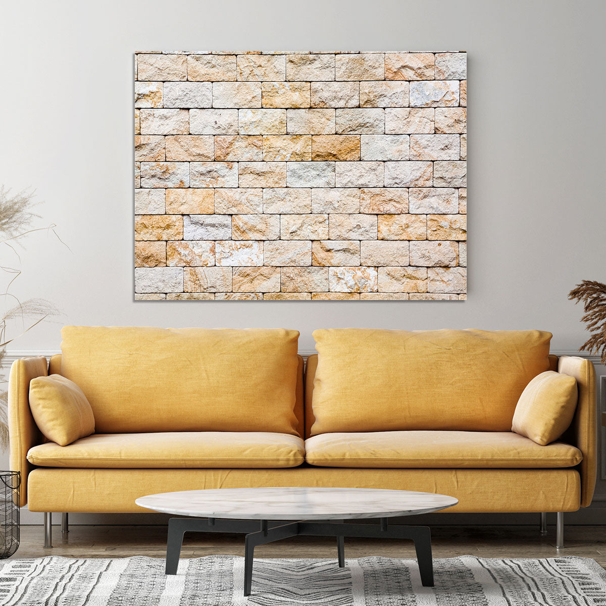 Brick stones wall Canvas Print or Poster - Canvas Art Rocks - 4