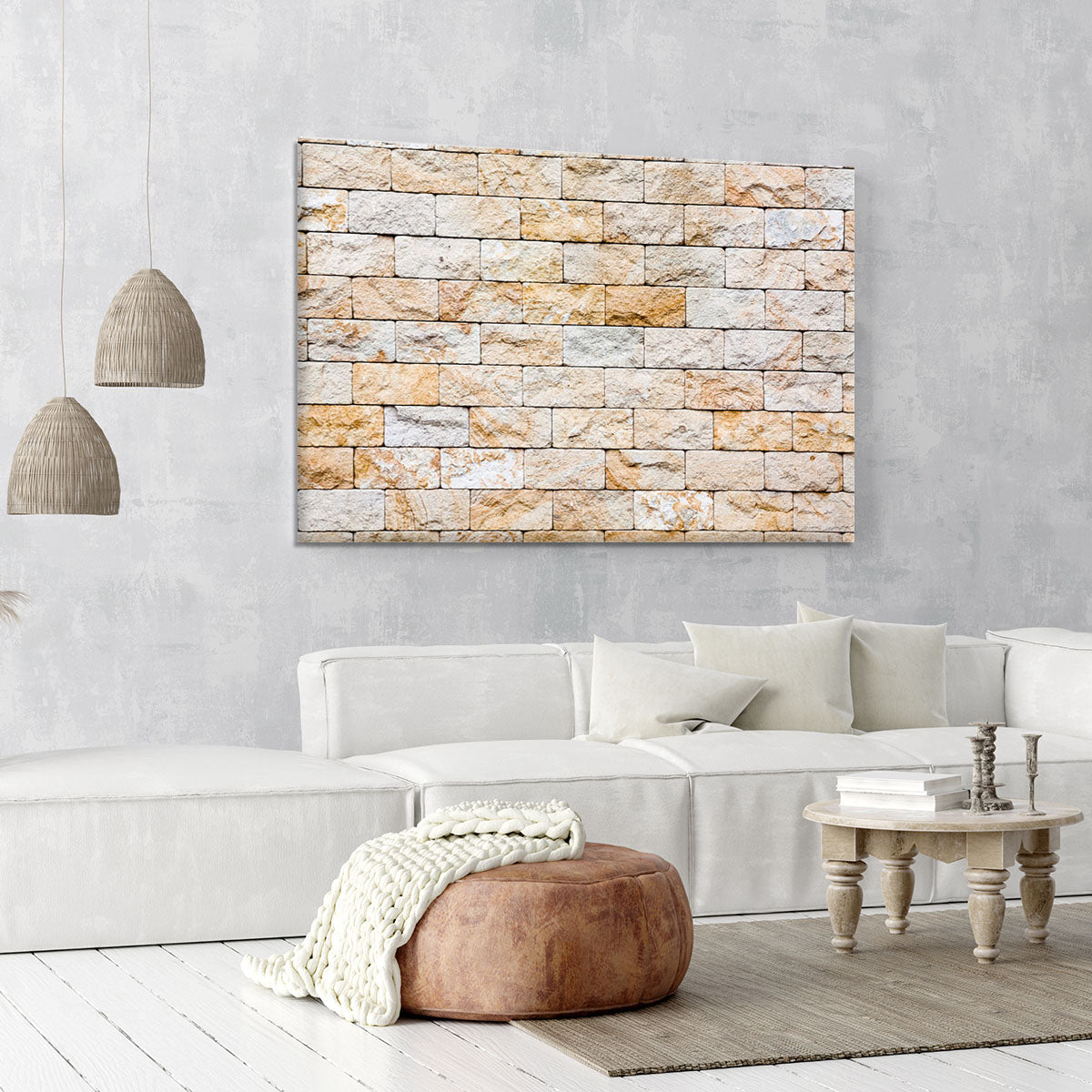 Brick stones wall Canvas Print or Poster - Canvas Art Rocks - 6