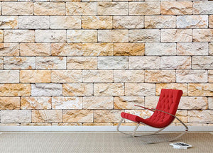 Brick stones wall Wall Mural Wallpaper - Canvas Art Rocks - 2