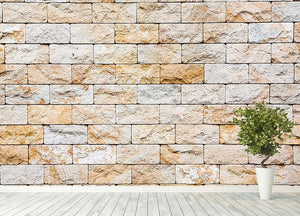 Brick stones wall Wall Mural Wallpaper - Canvas Art Rocks - 4