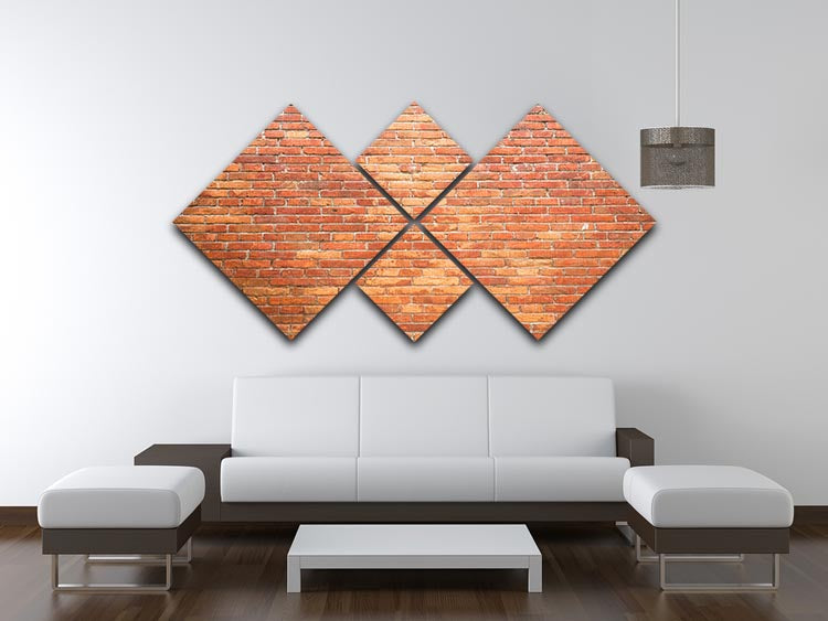 Bricks wall 4 Square Multi Panel Canvas - Canvas Art Rocks - 3