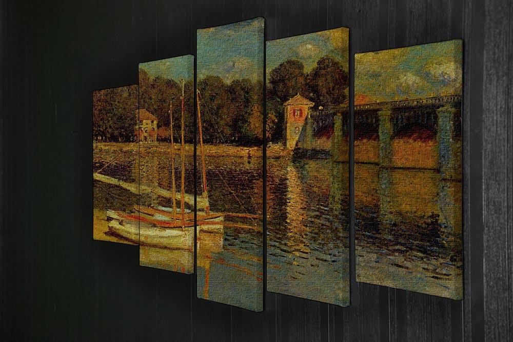 Bridge at Argenteuil by Monet 5 Split Panel Canvas - Canvas Art Rocks - 2