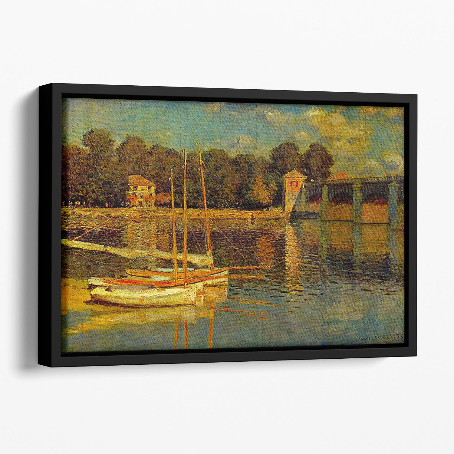 Bridge at Argenteuil by Monet Floating Framed Canvas