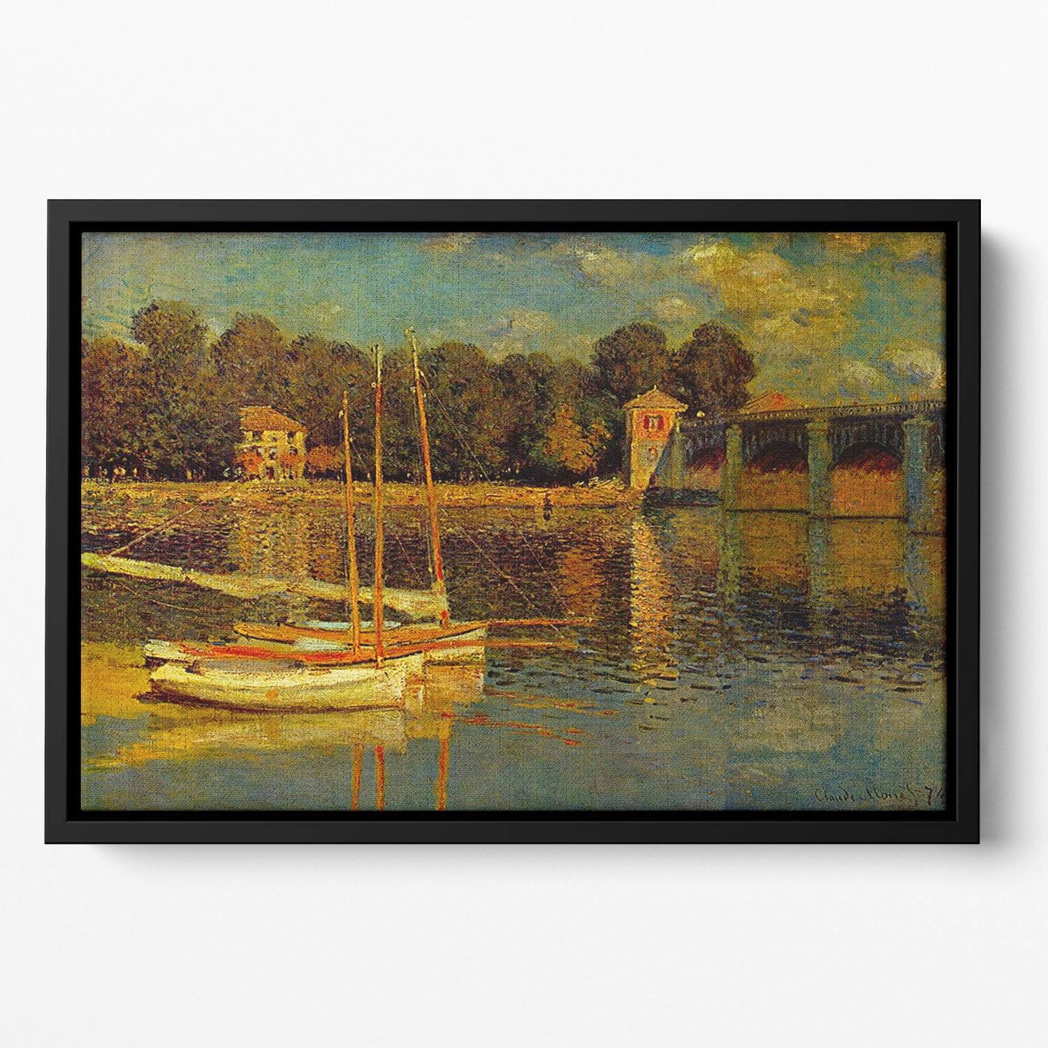 Bridge at Argenteuil by Monet Floating Framed Canvas