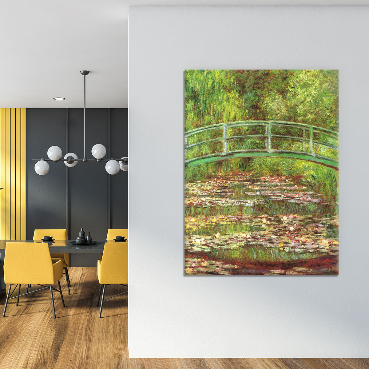 Bridge over the sea rose pond by Monet Canvas Print or Poster - Canvas Art Rocks - 4