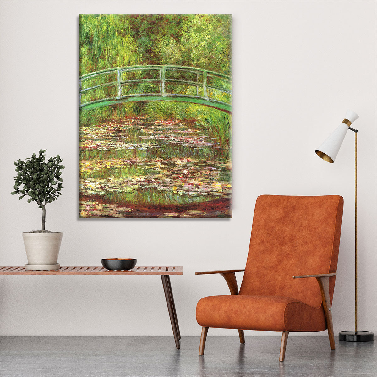 Bridge over the sea rose pond by Monet Canvas Print or Poster - Canvas Art Rocks - 6
