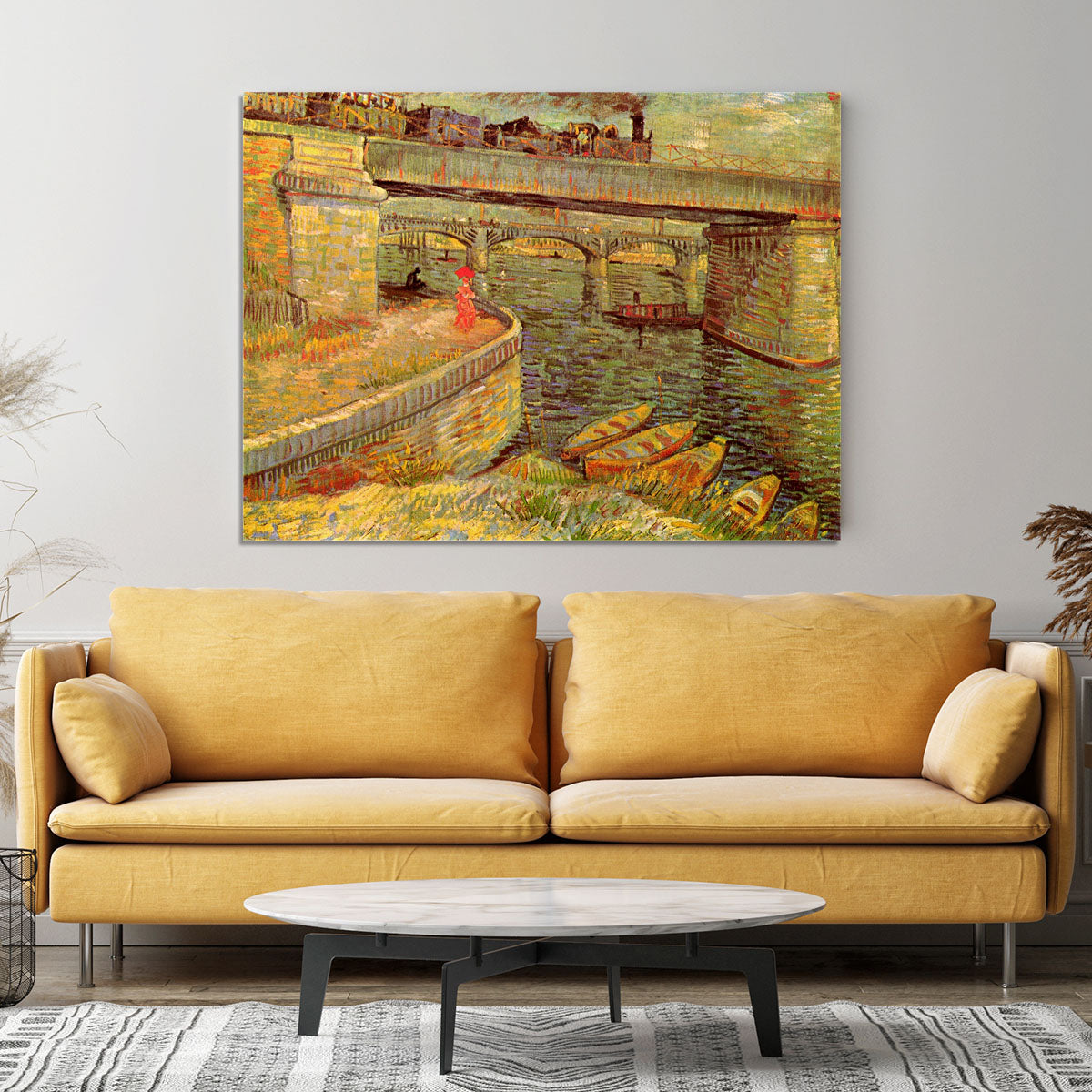 Bridges across the Seine at Asnieres by Van Gogh Canvas Print or Poster - Canvas Art Rocks - 4