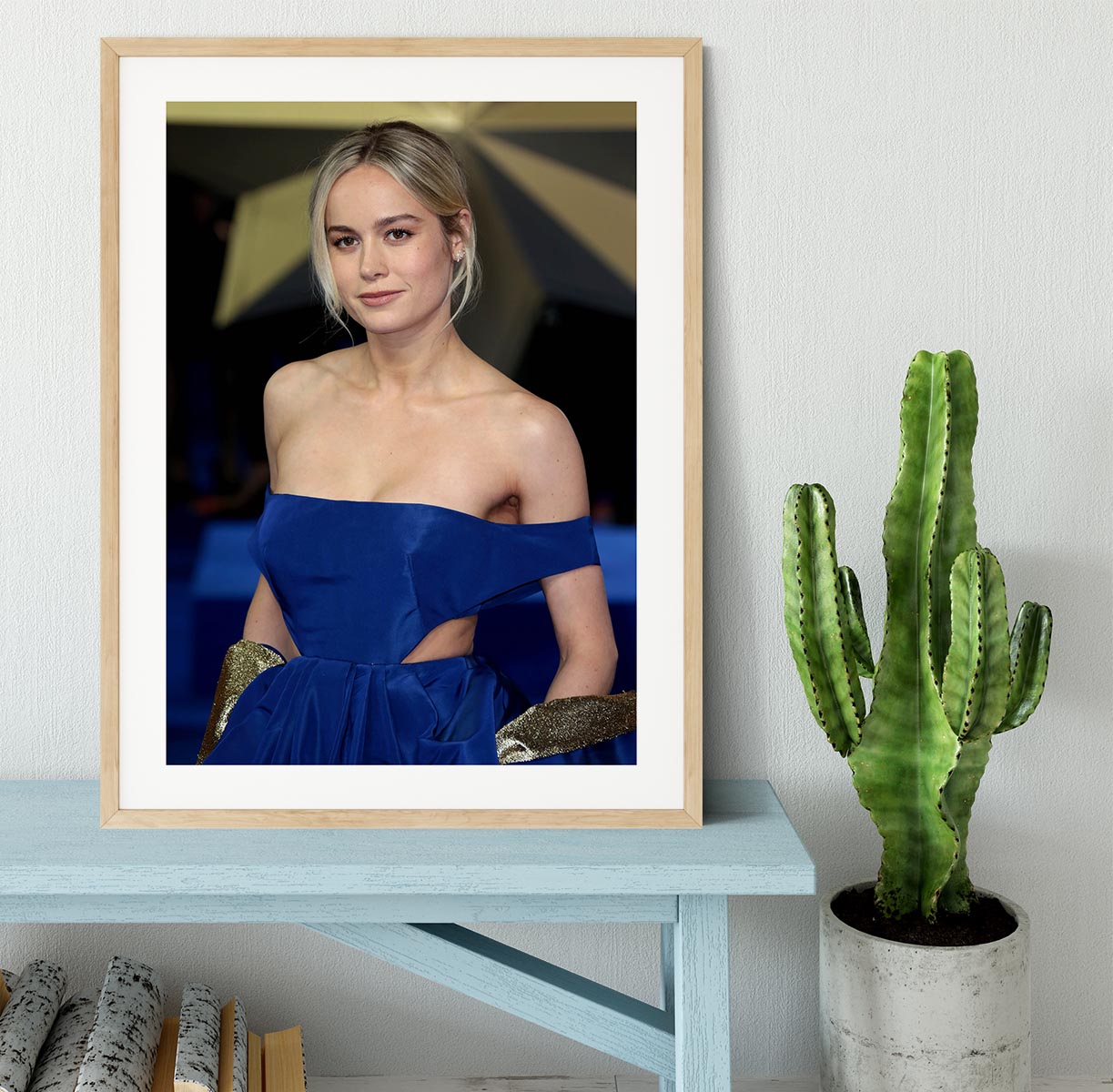 Brie Larson in blue Framed Print - Canvas Art Rocks - 3