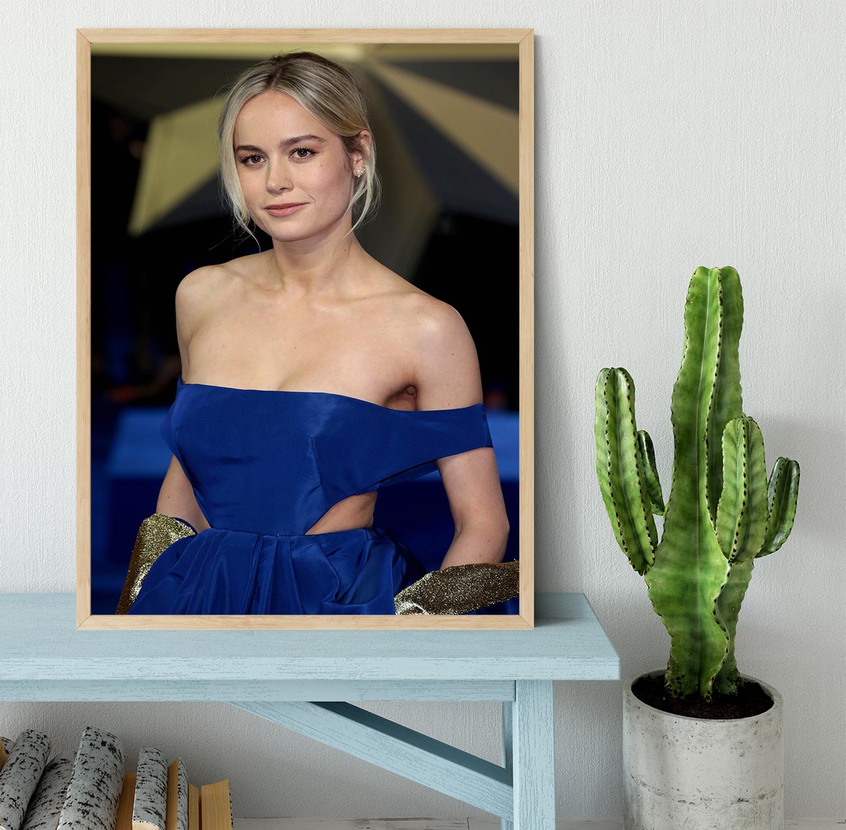 Brie Larson in blue Framed Print - Canvas Art Rocks - 4