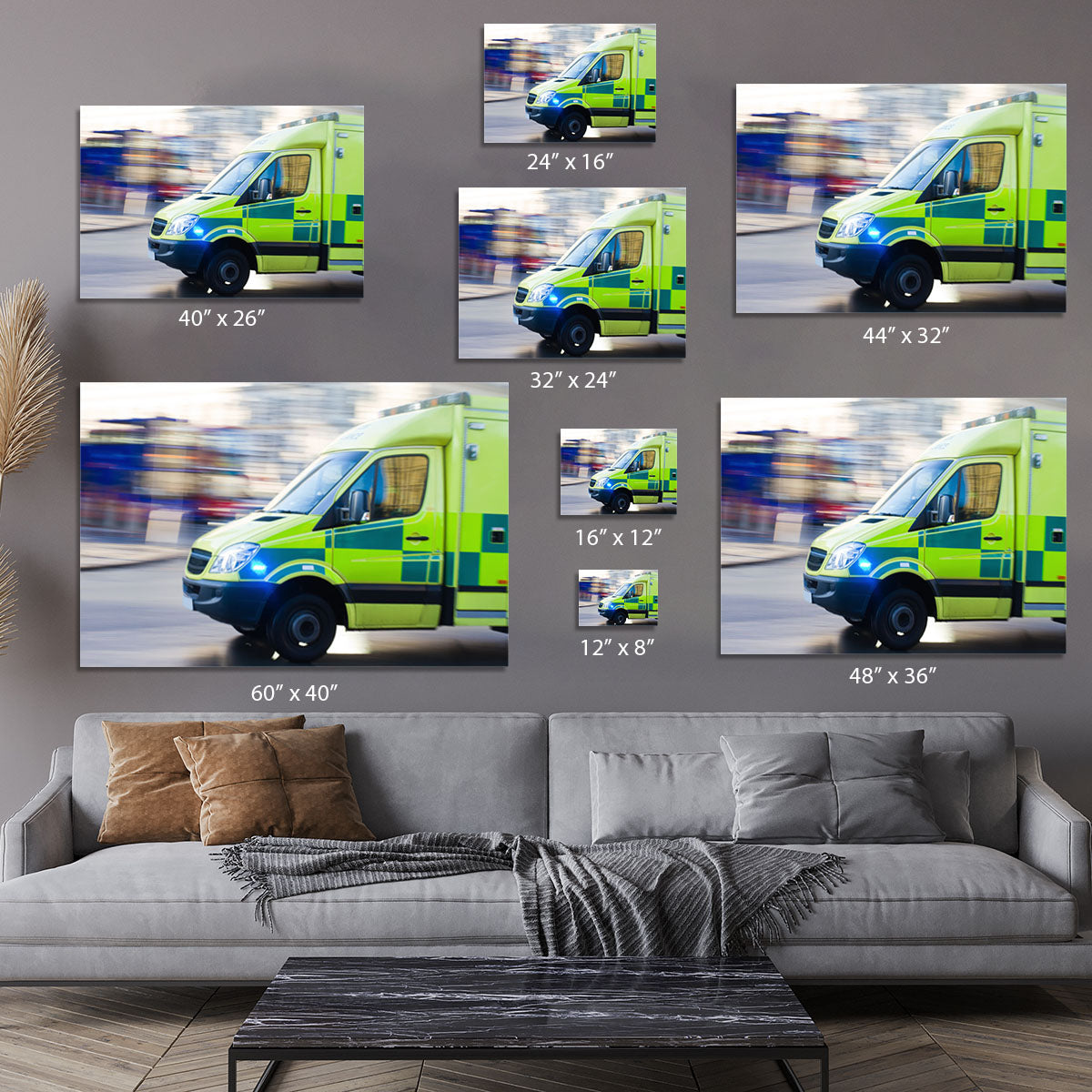 British ambulance in motion blur Canvas Print or Poster - Canvas Art Rocks - 7