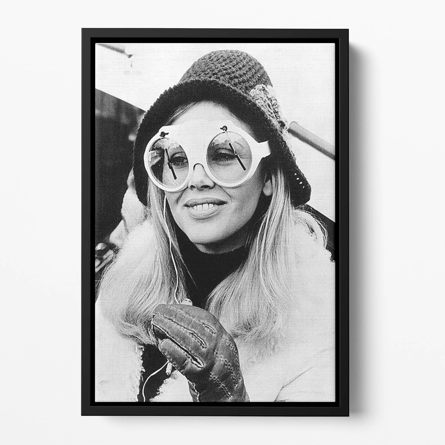 Britt Ekland in 1972 Floating Framed Canvas
