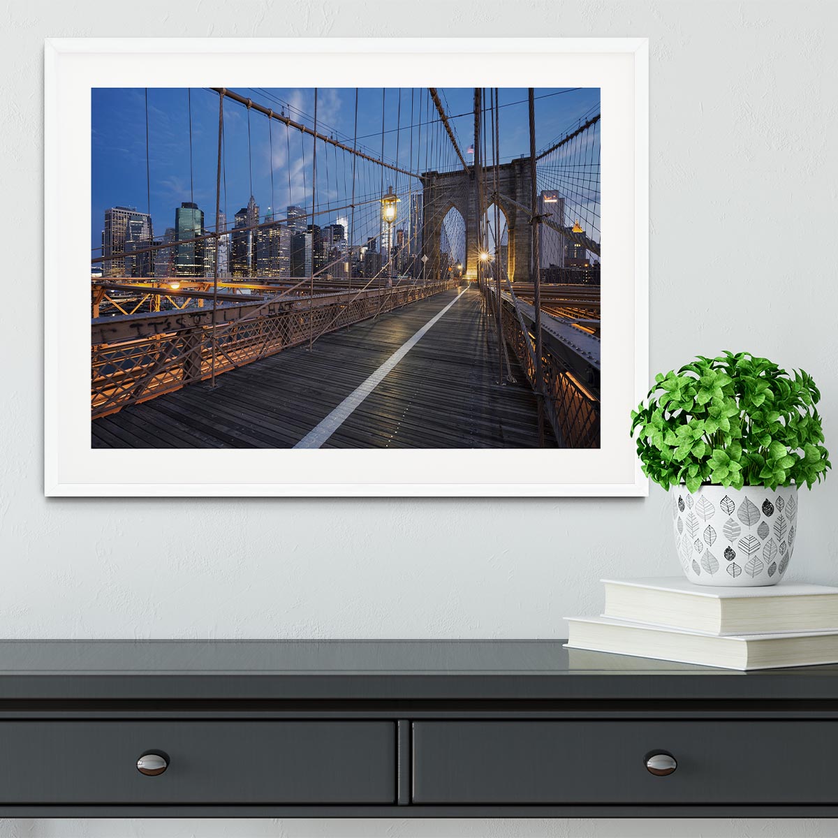 Brooklyn Bridge at sunrise Framed Print - Canvas Art Rocks - 5