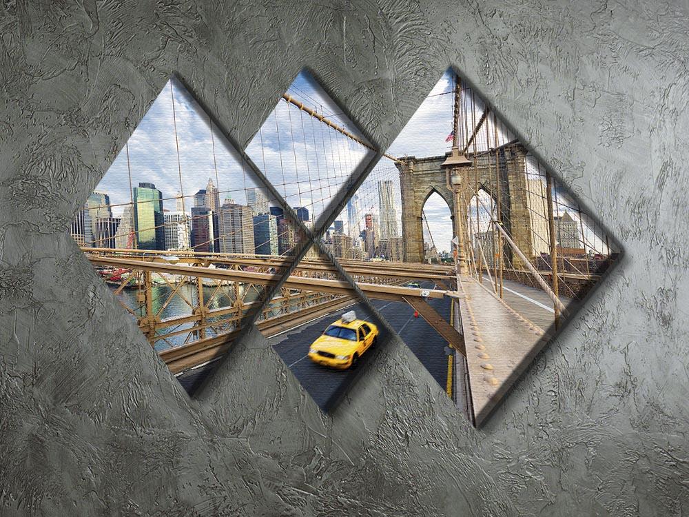 Brooklyn Bridge in New York City 4 Square Multi Panel Canvas  - Canvas Art Rocks - 2