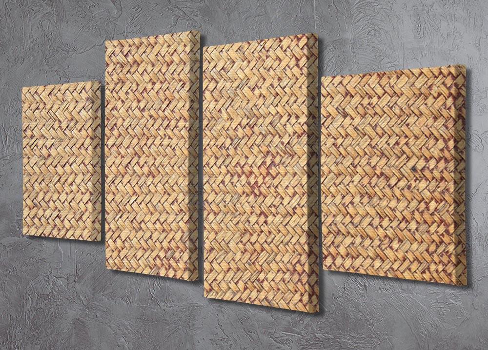 Brown rattan weave 4 Split Panel Canvas  - Canvas Art Rocks - 2