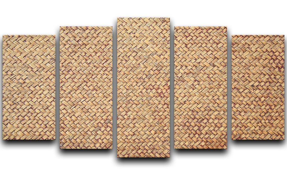 Brown rattan weave 5 Split Panel Canvas  - Canvas Art Rocks - 1