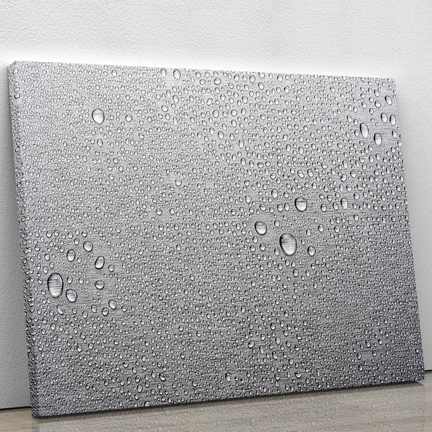 Brushed metal surface with water Canvas Print or Poster - Canvas Art Rocks - 1