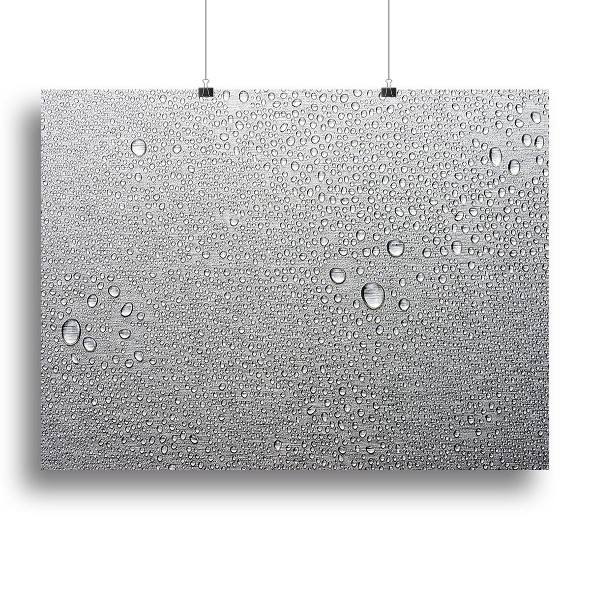 Brushed metal surface with water Canvas Print or Poster - Canvas Art Rocks - 2