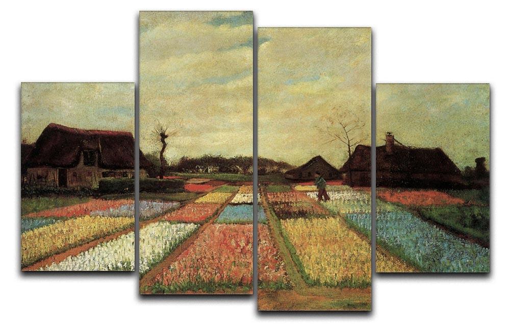 Bulb Fields by Van Gogh 4 Split Panel Canvas  - Canvas Art Rocks - 1
