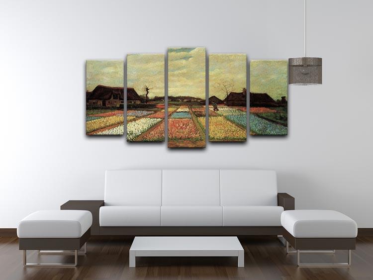 Bulb Fields by Van Gogh 5 Split Panel Canvas - Canvas Art Rocks - 3