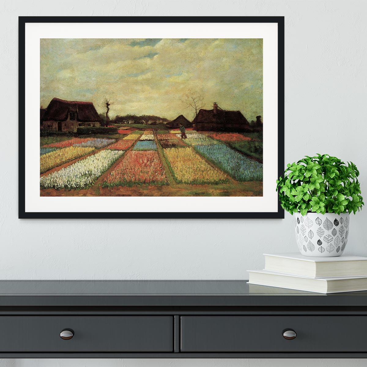 Bulb Fields by Van Gogh Framed Print - Canvas Art Rocks - 1