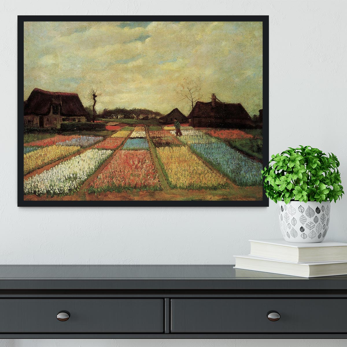 Bulb Fields by Van Gogh Framed Print - Canvas Art Rocks - 2
