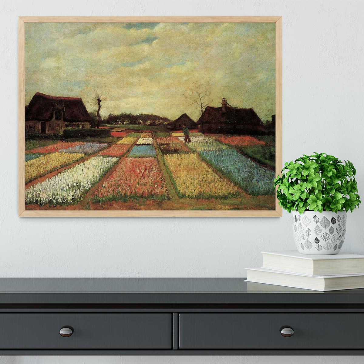 Bulb Fields by Van Gogh Framed Print - Canvas Art Rocks - 4