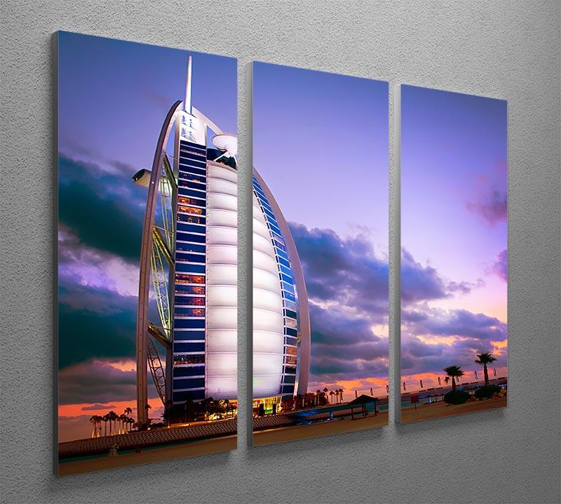 Burj Al Arab hotel 3 Split Panel Canvas Print - Canvas Art Rocks - 2