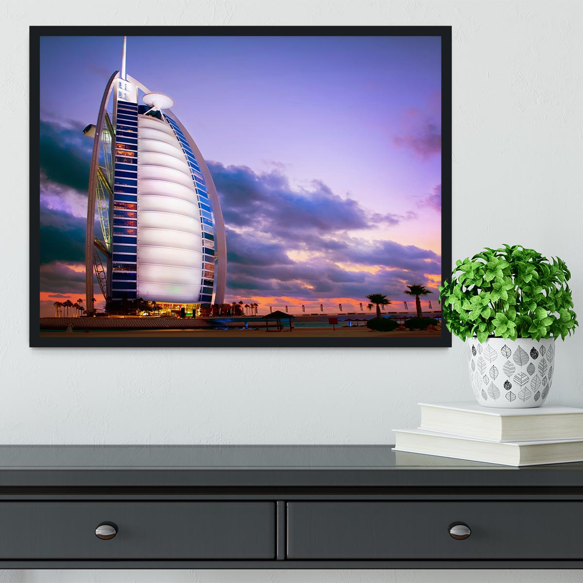 Burj Al Arab hotel Framed Print - Canvas Art Rocks - 2