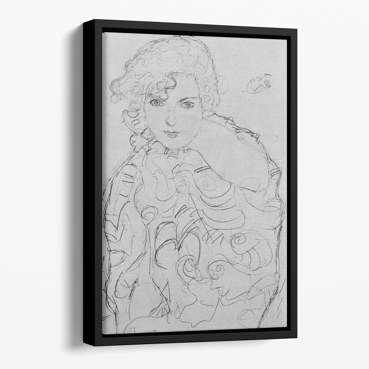 Bust of a woman by Klimt Floating Framed Canvas
