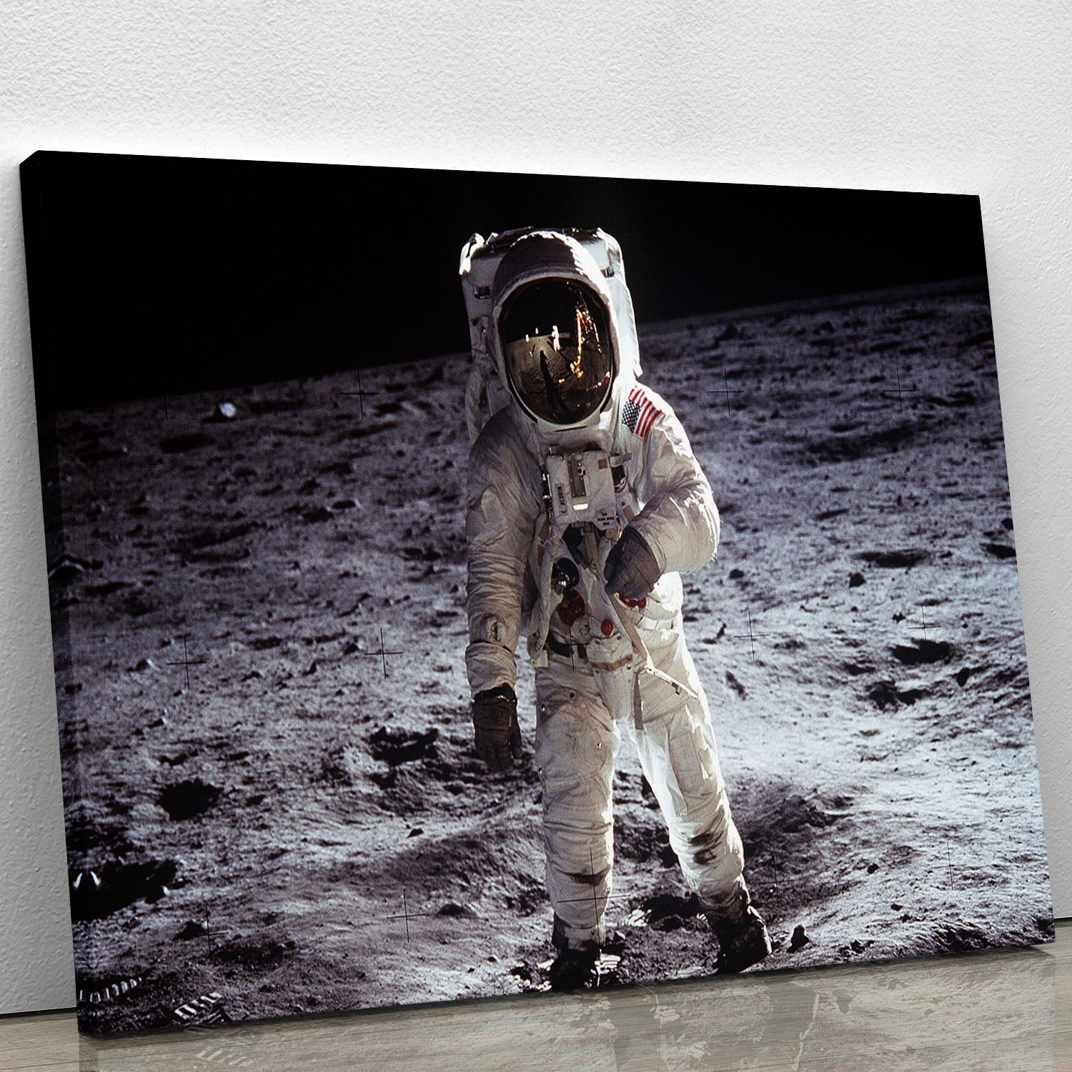Buzz Aldrin Astronaut Man On Moon Canvas Print or Poster - Canvas Art Rocks - 1