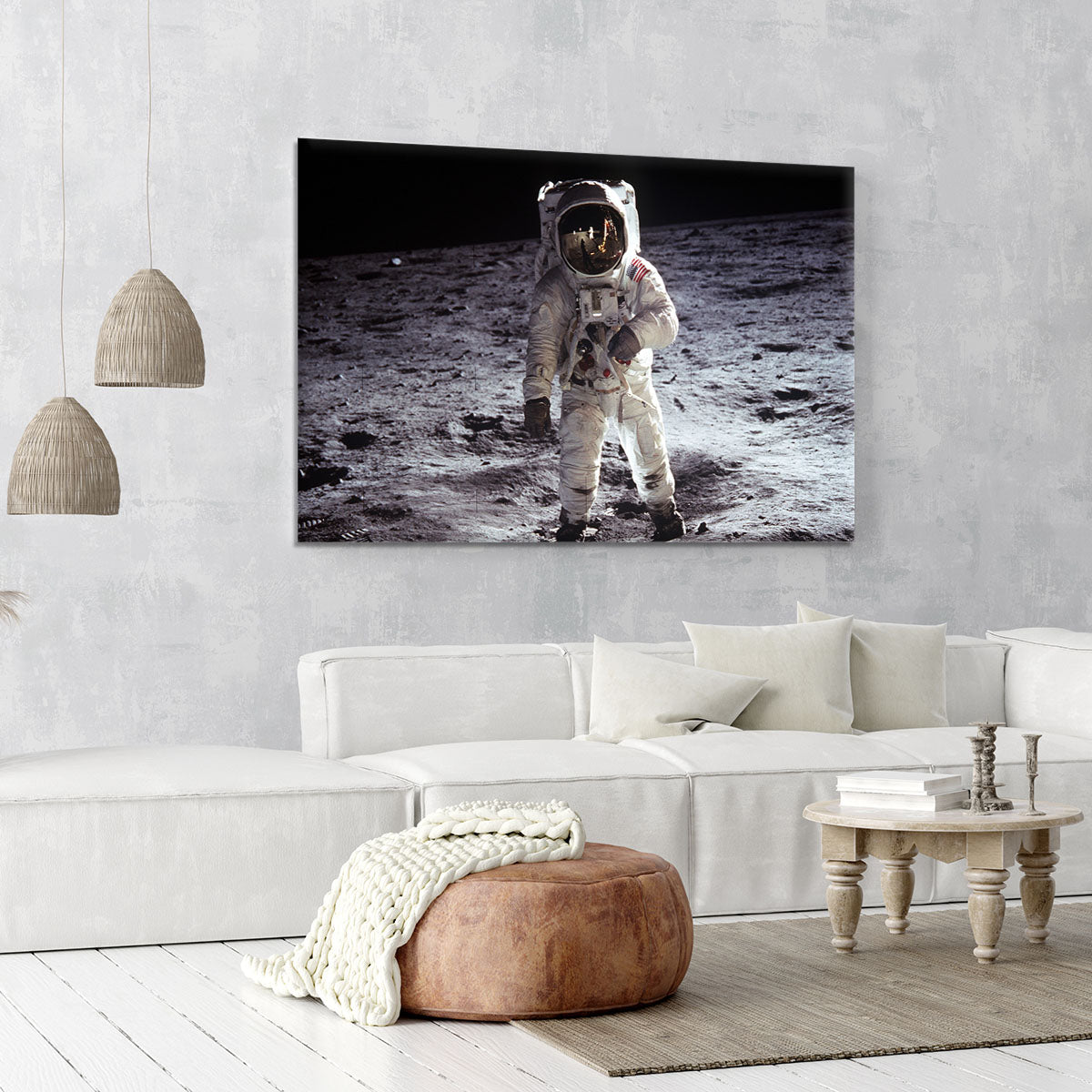 Buzz Aldrin Astronaut Man On Moon Canvas Print or Poster - Canvas Art Rocks - 6