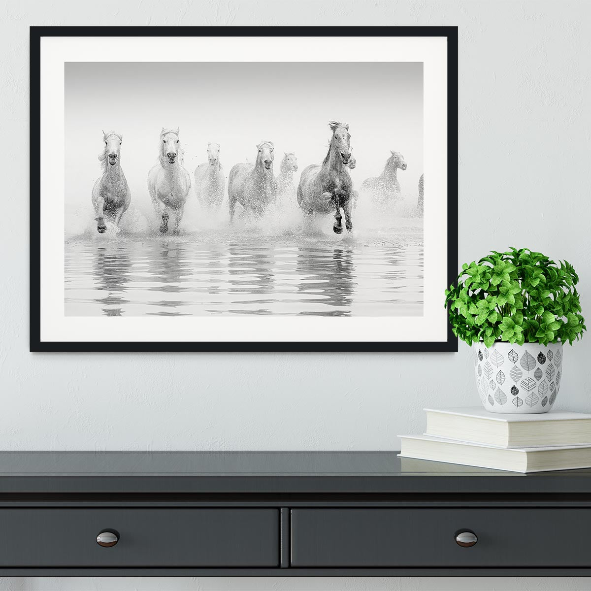 Camargue Horses Framed Print - Canvas Art Rocks - 1