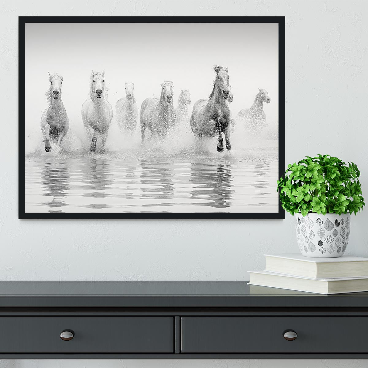 Camargue Horses Framed Print - Canvas Art Rocks - 2