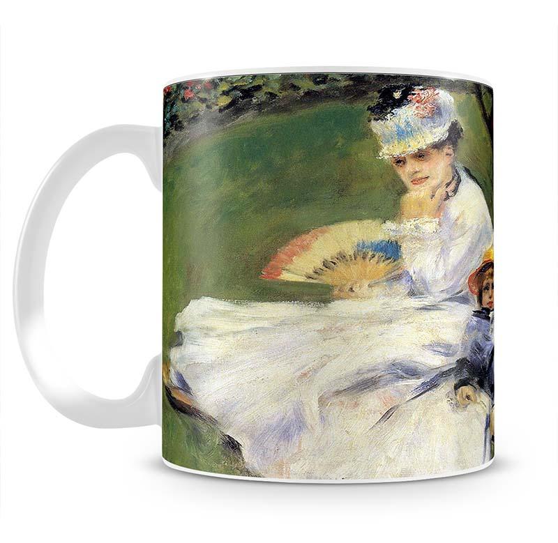 Camille Monet and her son Jean in the garden of Argenteuil by Renoir Mug - Canvas Art Rocks - 2
