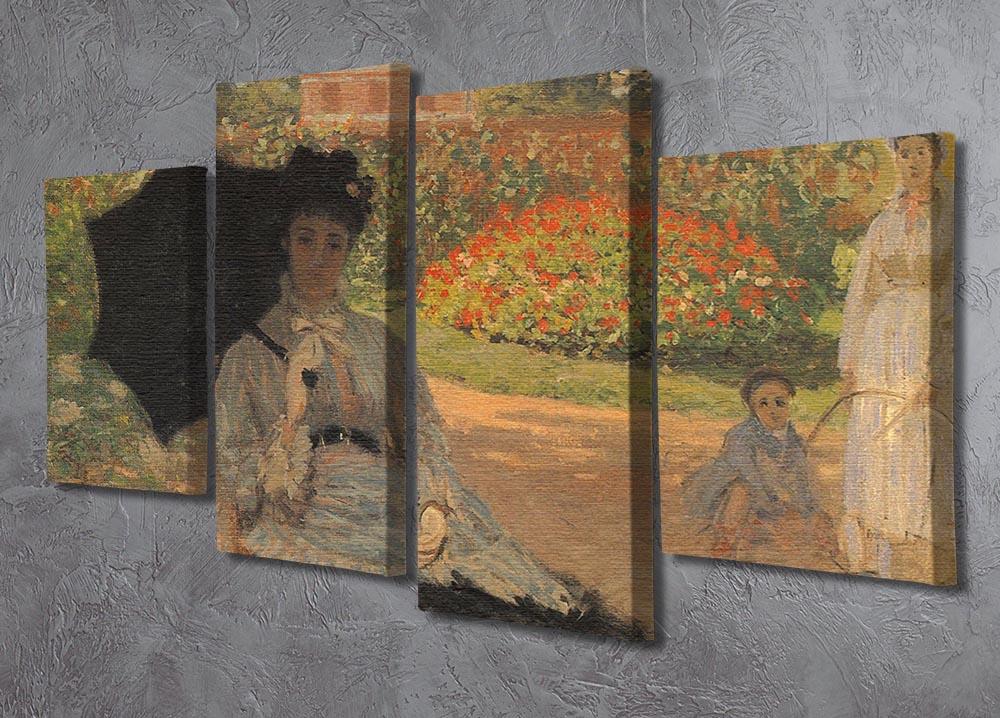 Camille in the garden with Jean and his nanny by Monet 4 Split Panel Canvas - Canvas Art Rocks - 2