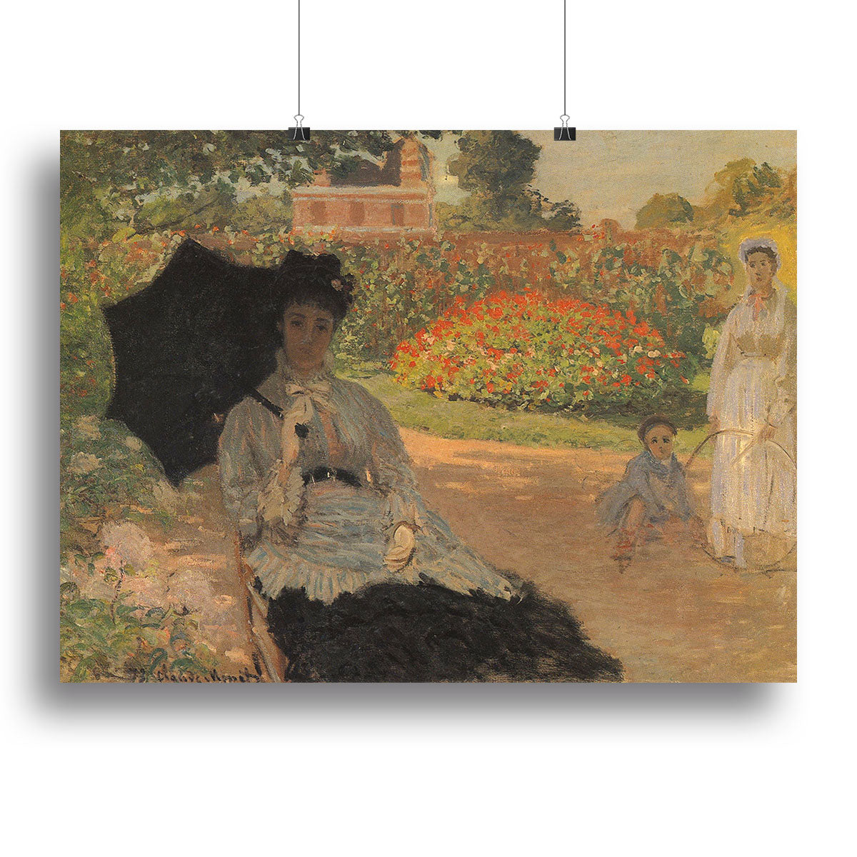 Camille in the garden with Jean and his nanny by Monet Canvas Print or Poster - Canvas Art Rocks - 2